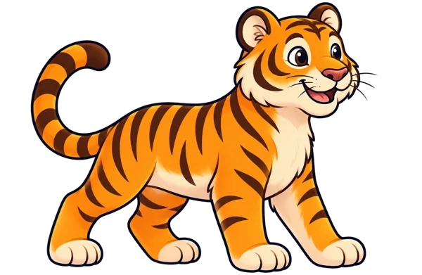 A tiger flash card playing in a video